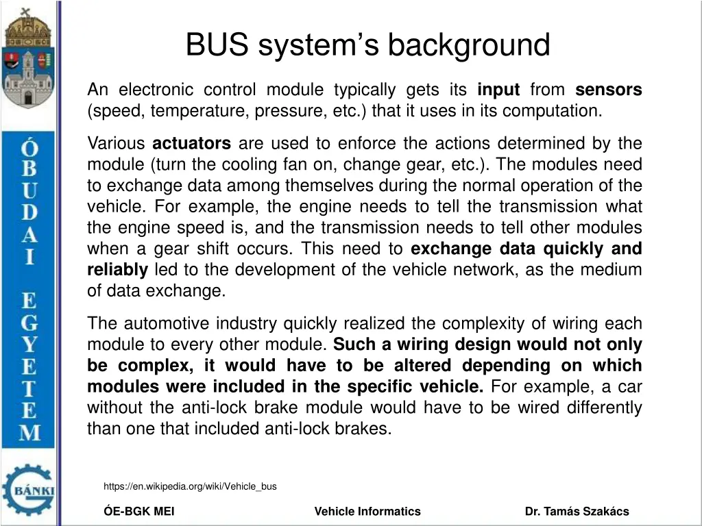 bus system s background
