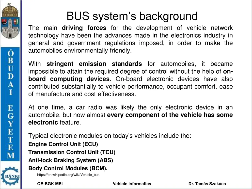 bus system s background the main driving forces