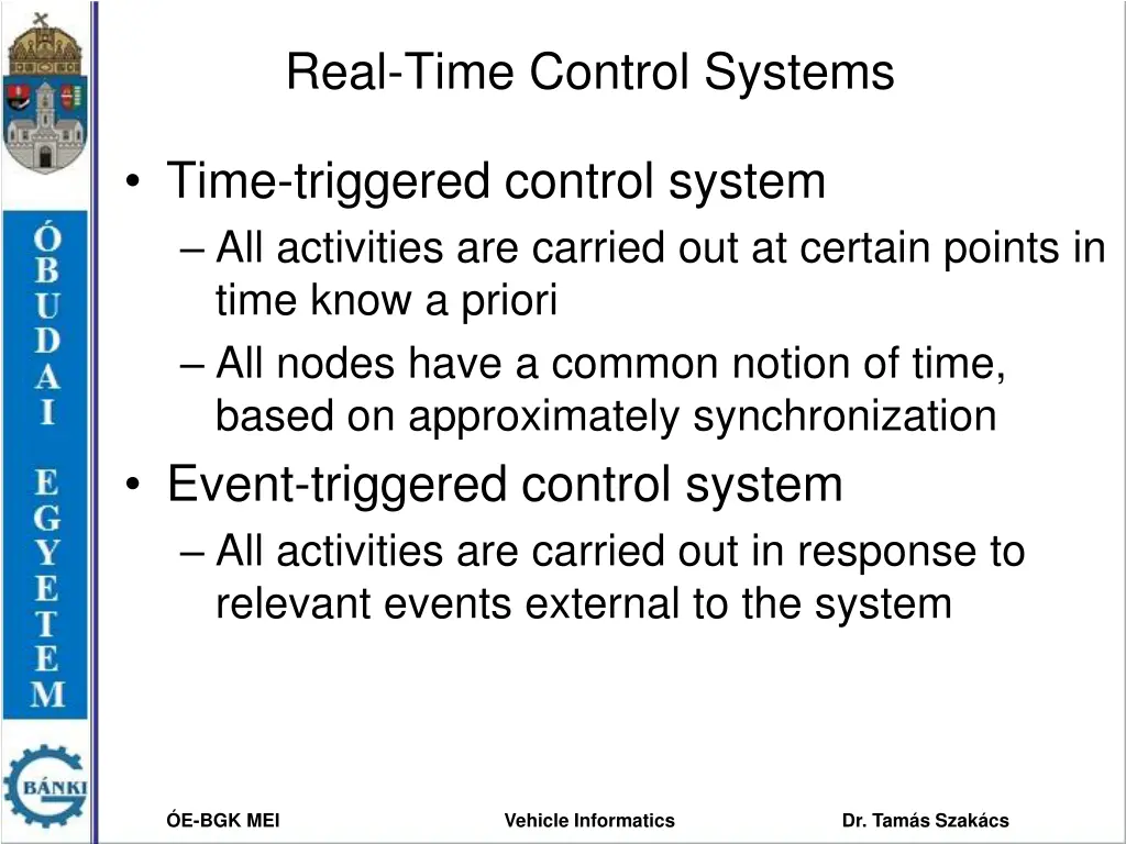 real time control systems