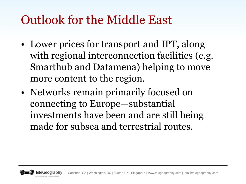 outlook for the middle east 1