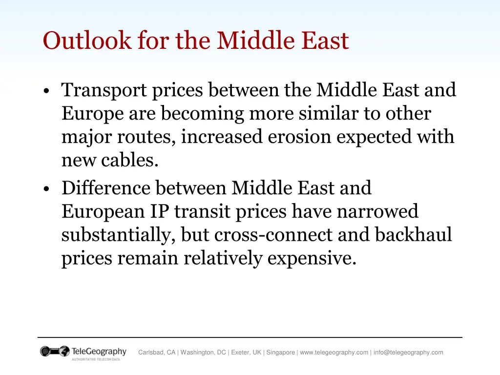 outlook for the middle east