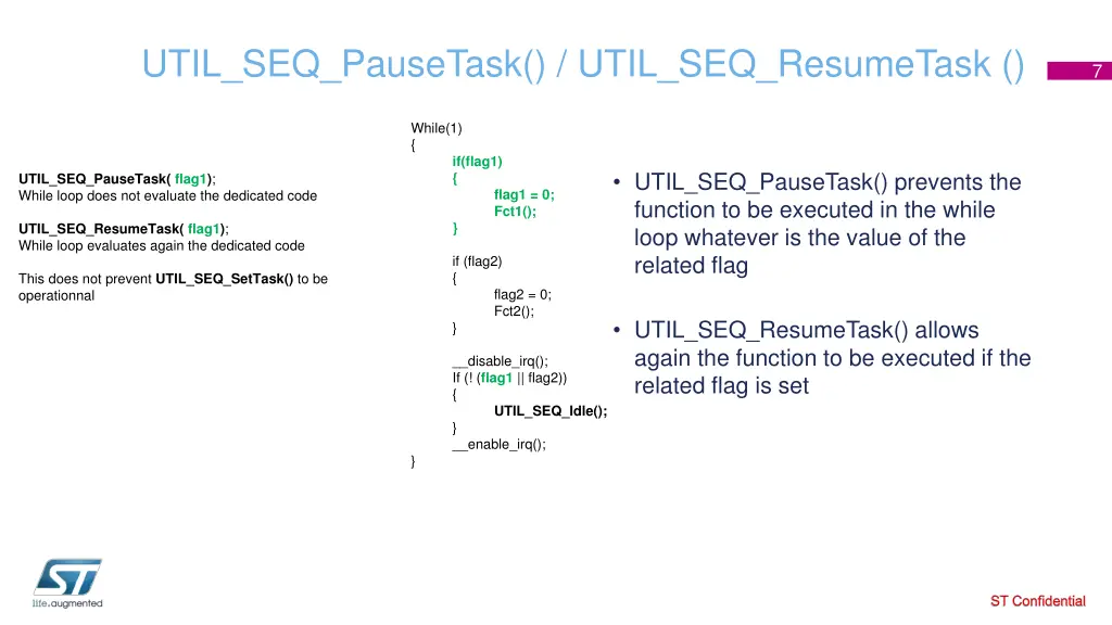 util seq pausetask util seq resumetask
