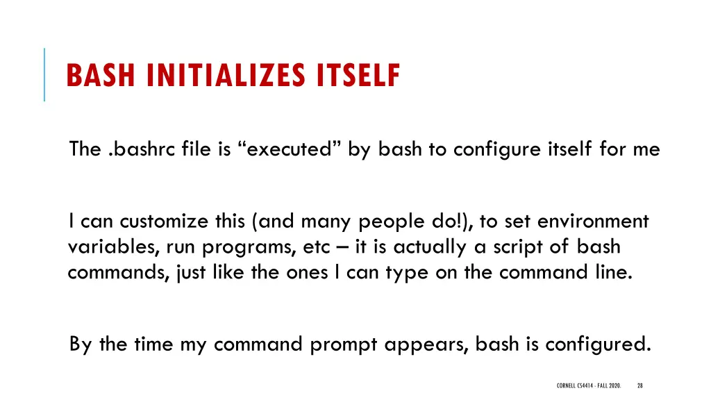 bash initializes itself