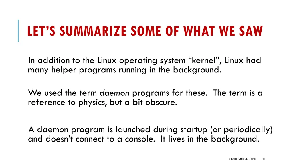 let s summarize some of what we saw