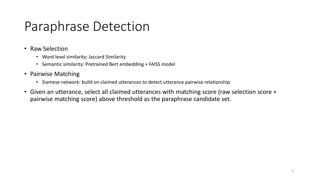 paraphrase detection