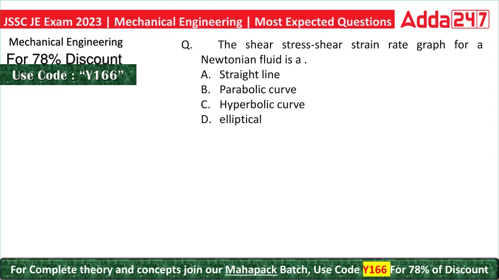 jssc je exam 2023 mechanical engineering most 10