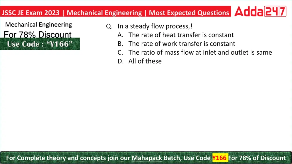 jssc je exam 2023 mechanical engineering most 12