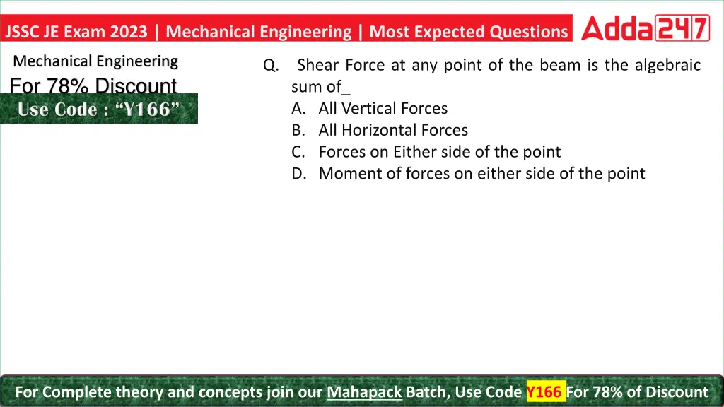 jssc je exam 2023 mechanical engineering most 4