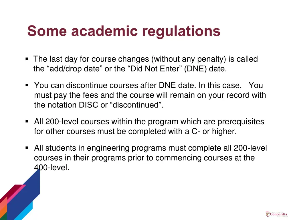 some academic regulations