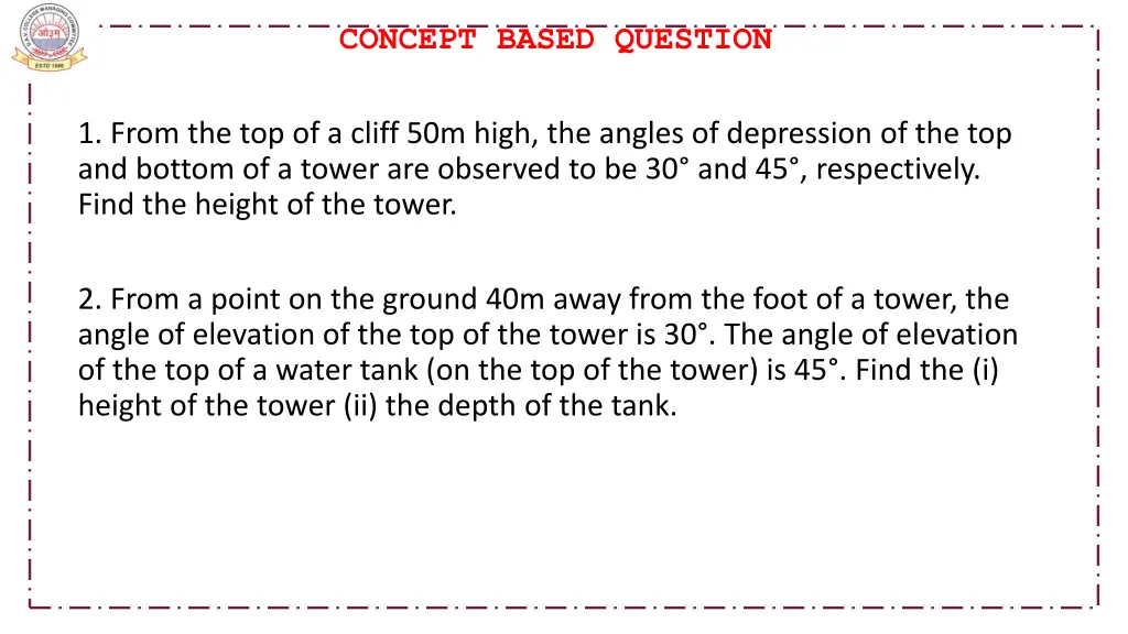 concept based question 1