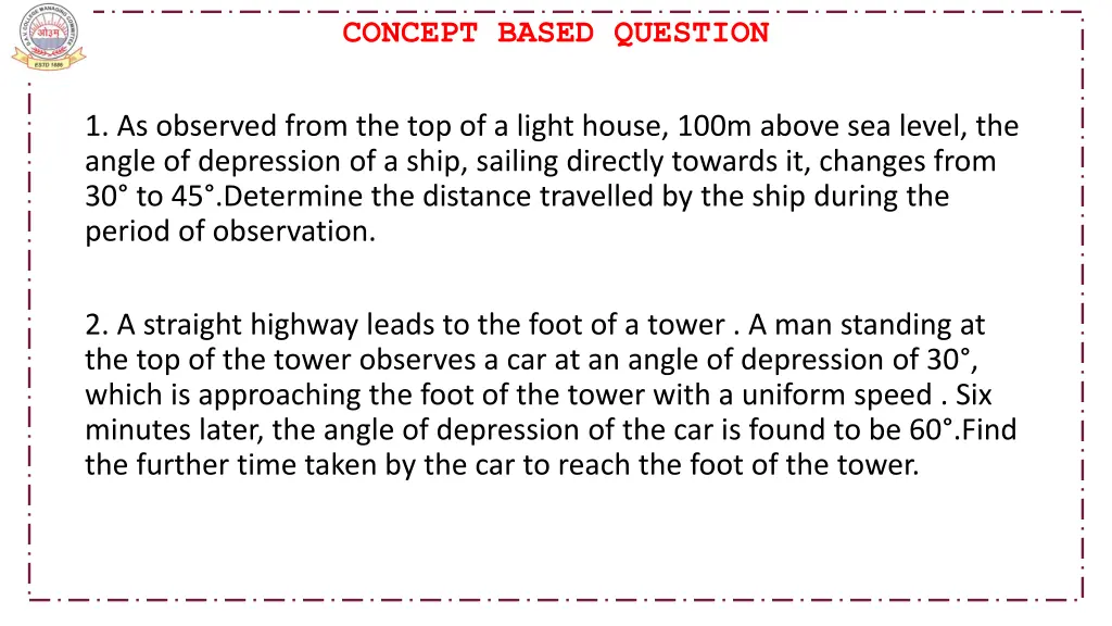 concept based question 2