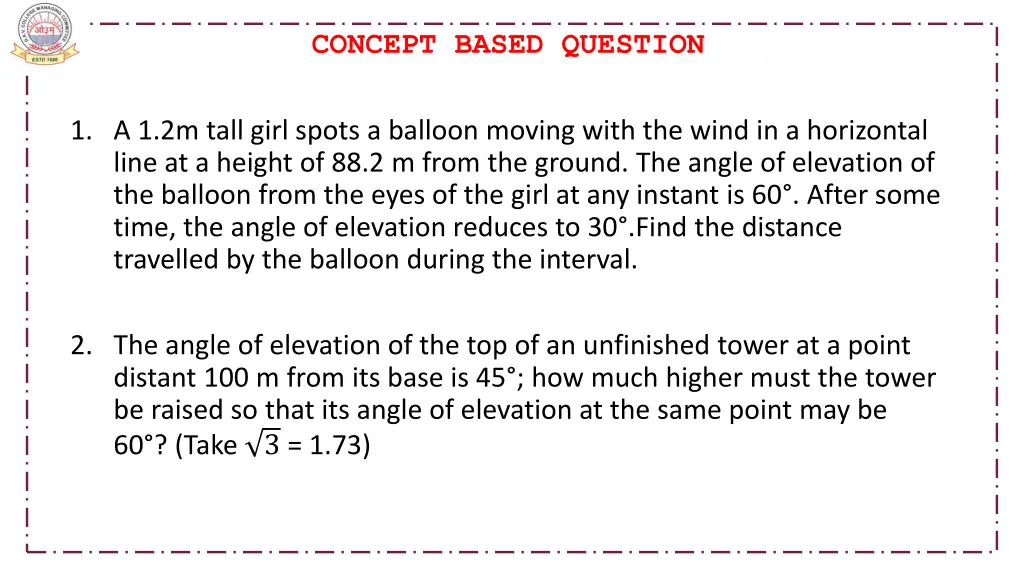 concept based question 3