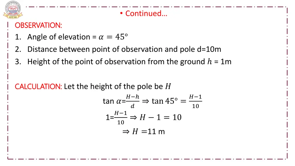 continued 1