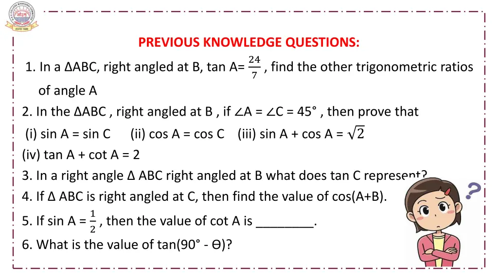 previous knowledge questions