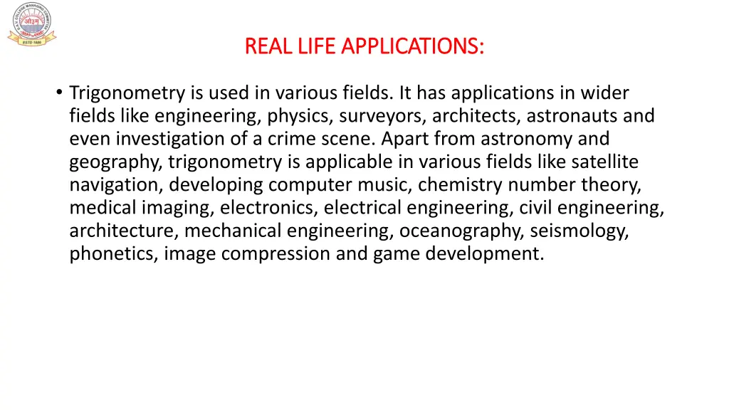 real life applications real life applications
