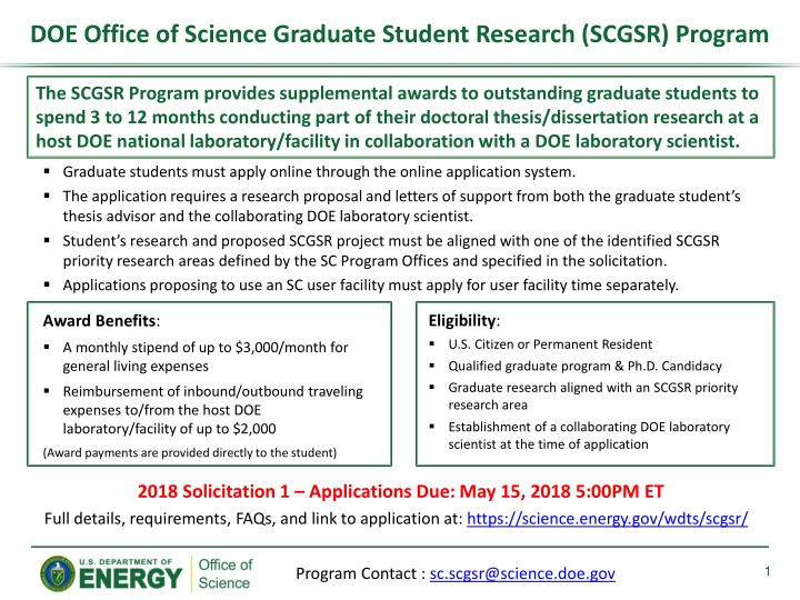 doe office of science graduate student research