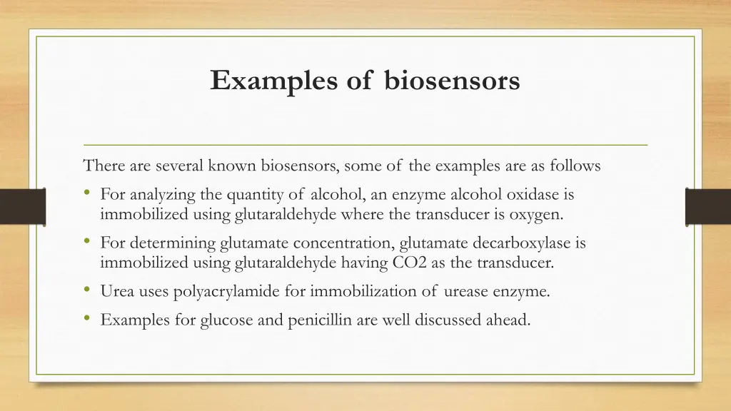 examples of biosensors