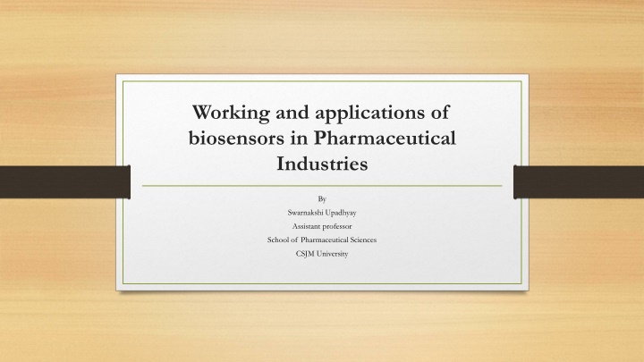 working and applications of biosensors