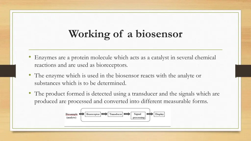 working of a biosensor