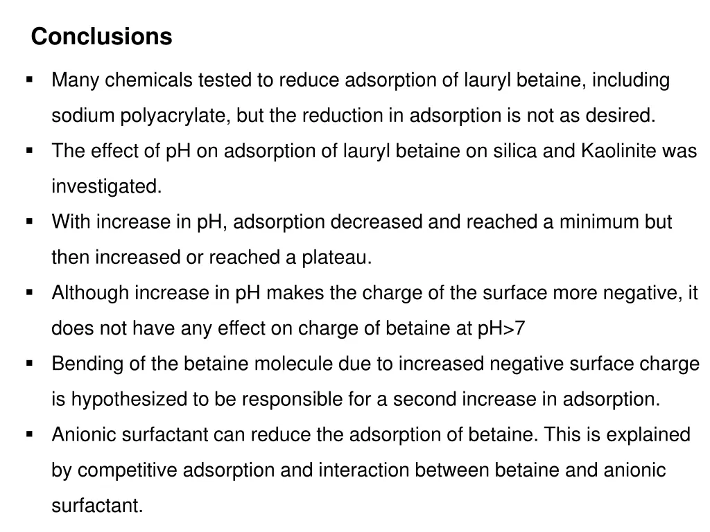 conclusions