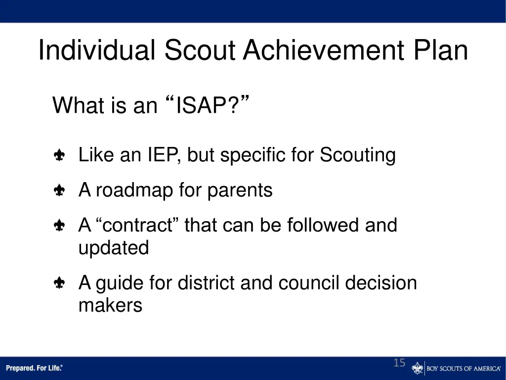 individual scout achievement plan