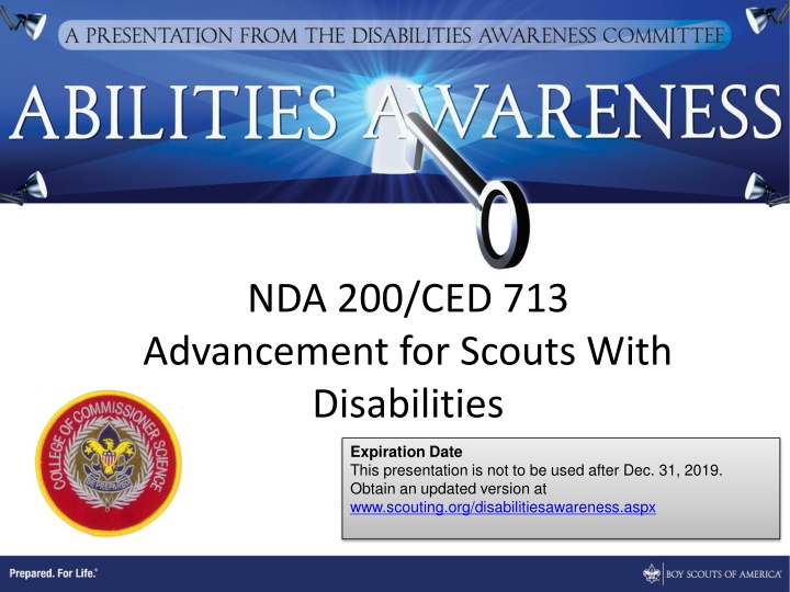 nda 200 ced 713 advancement for scouts with