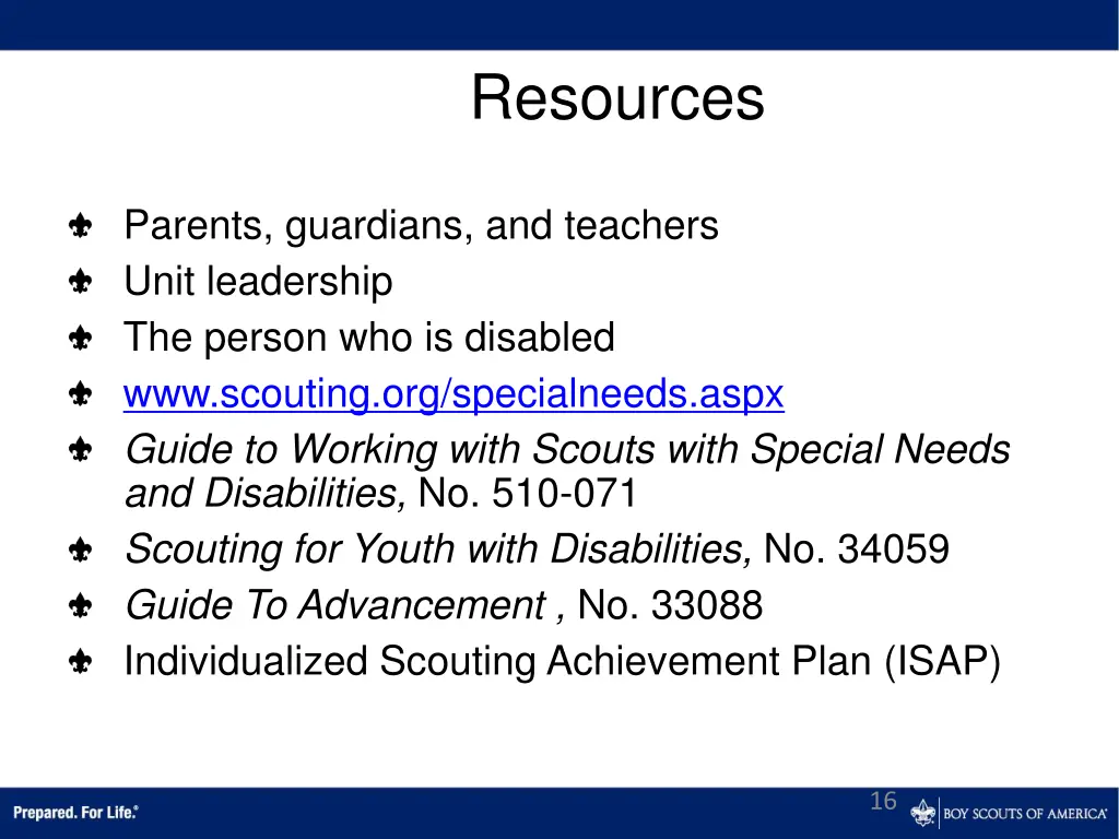 resources