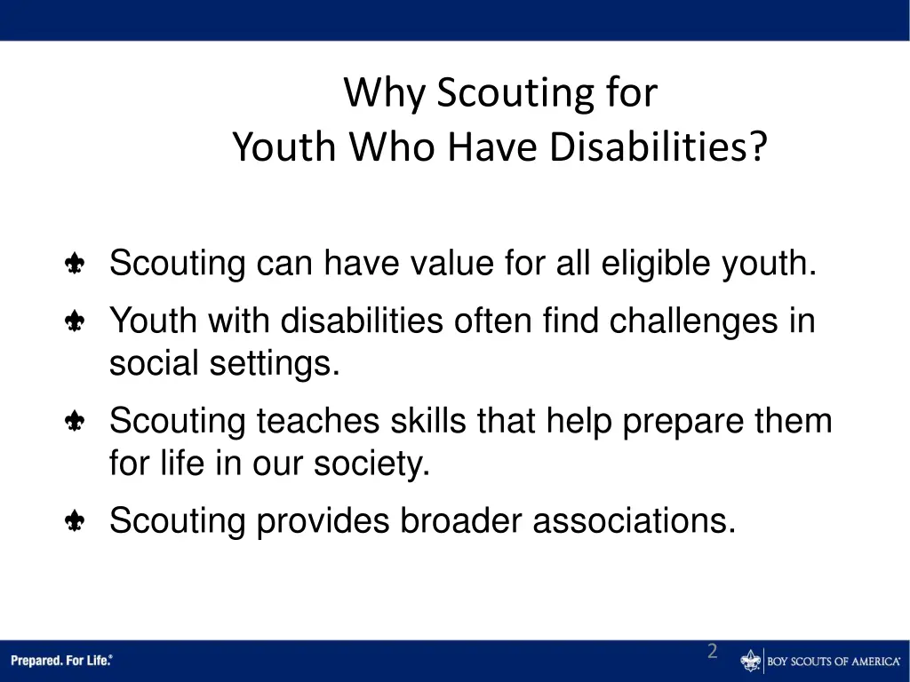 why scouting for youth who have disabilities