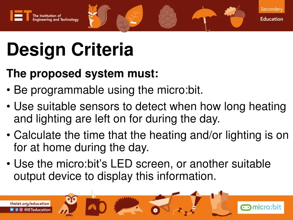 design criteria
