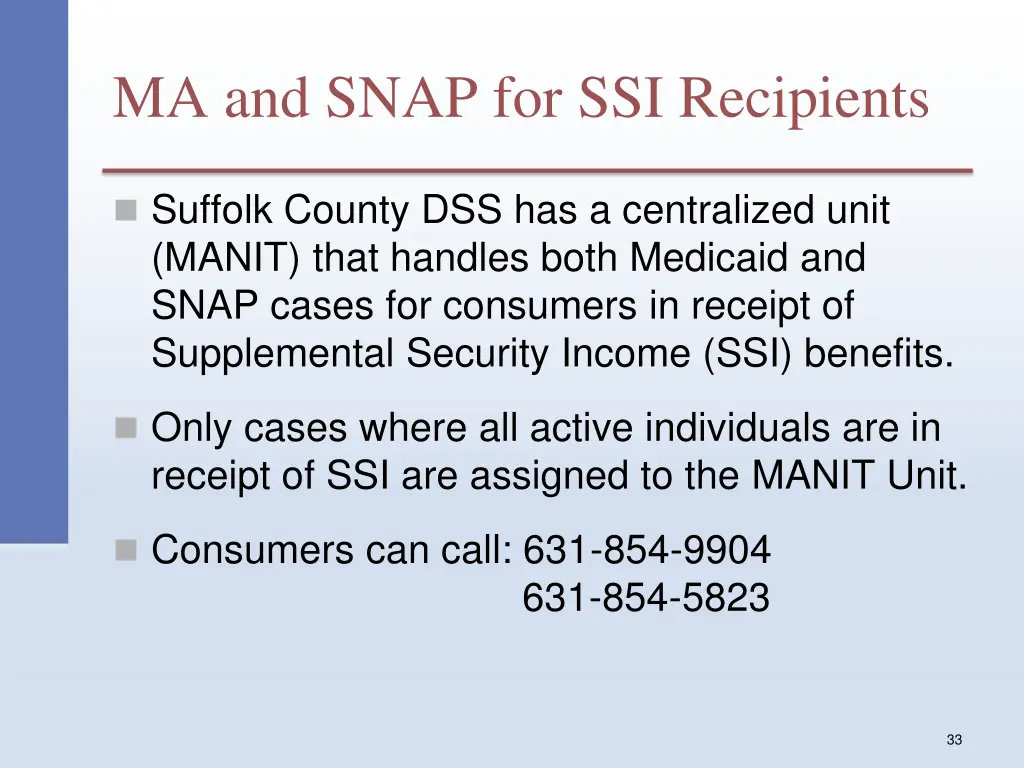 ma and snap for ssi recipients