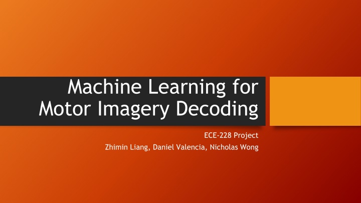 machine learning for motor imagery decoding