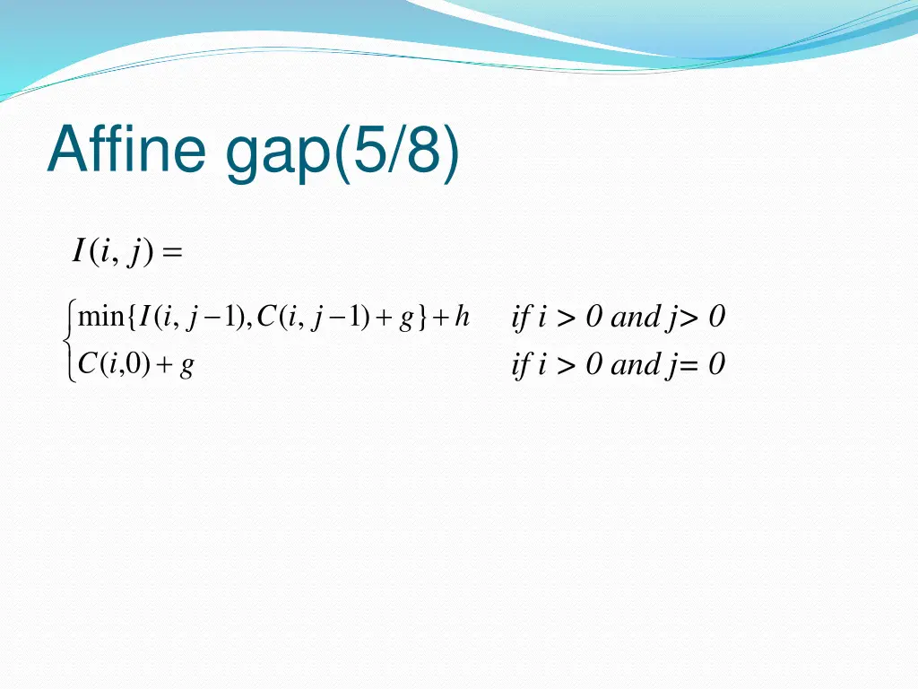 affine gap 5 8