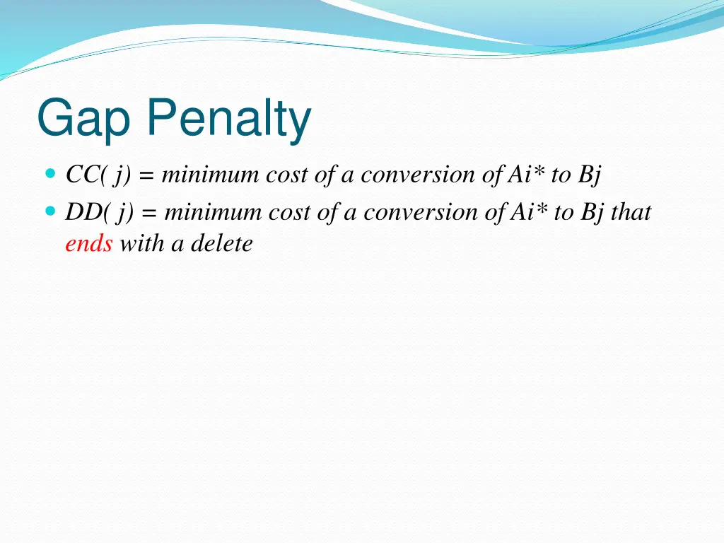 gap penalty 1