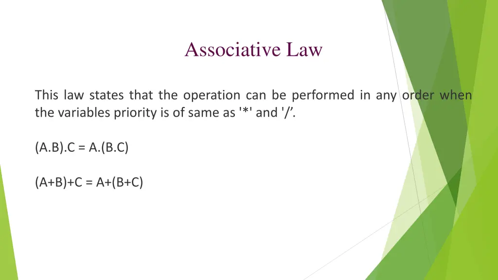 associative law