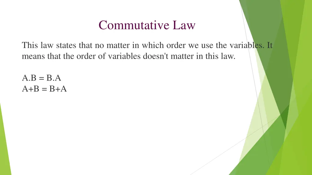 commutative law