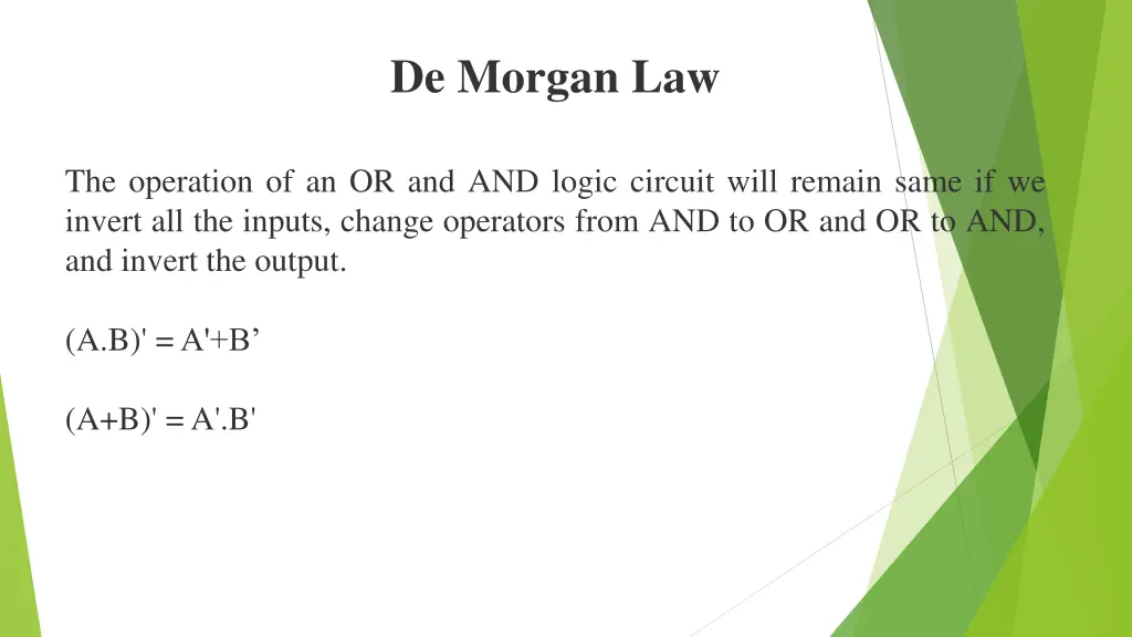 de morgan law