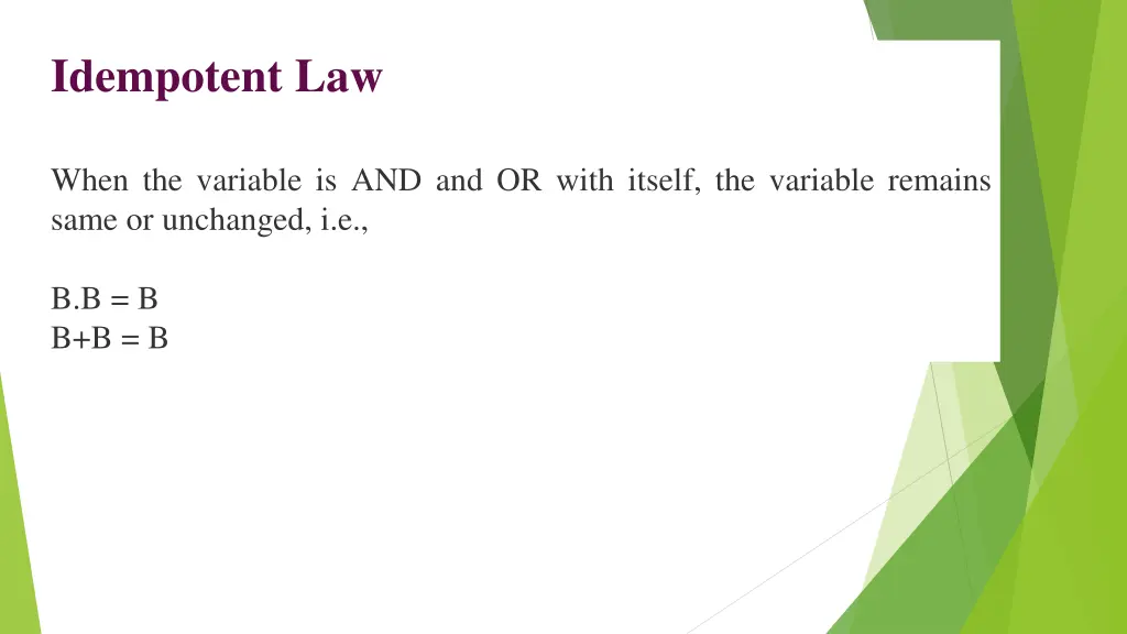 idempotent law