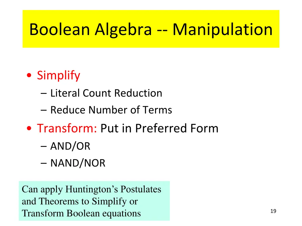 boolean algebra manipulation