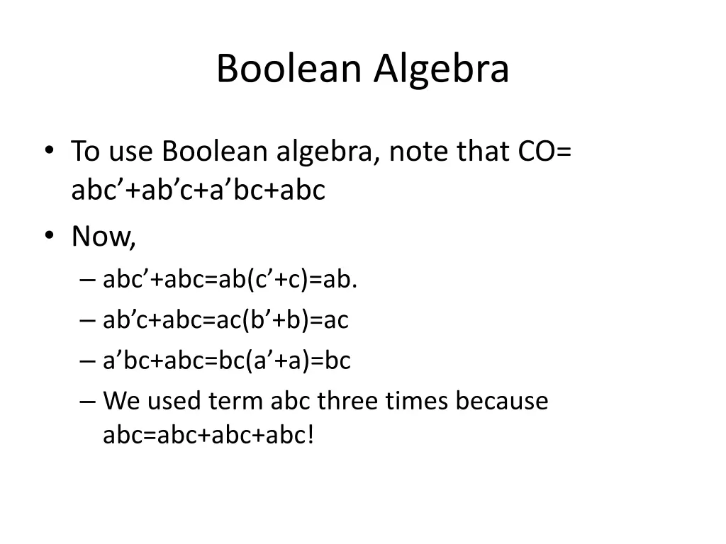 boolean algebra