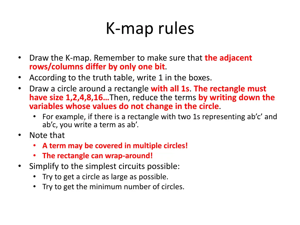 k map rules