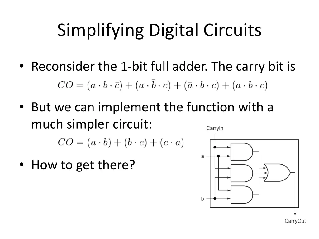 simplifying digital circuits