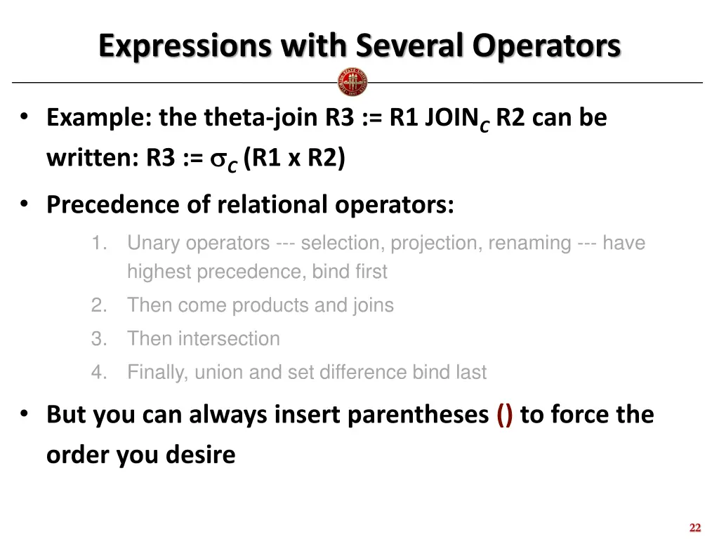 expressions with several operators