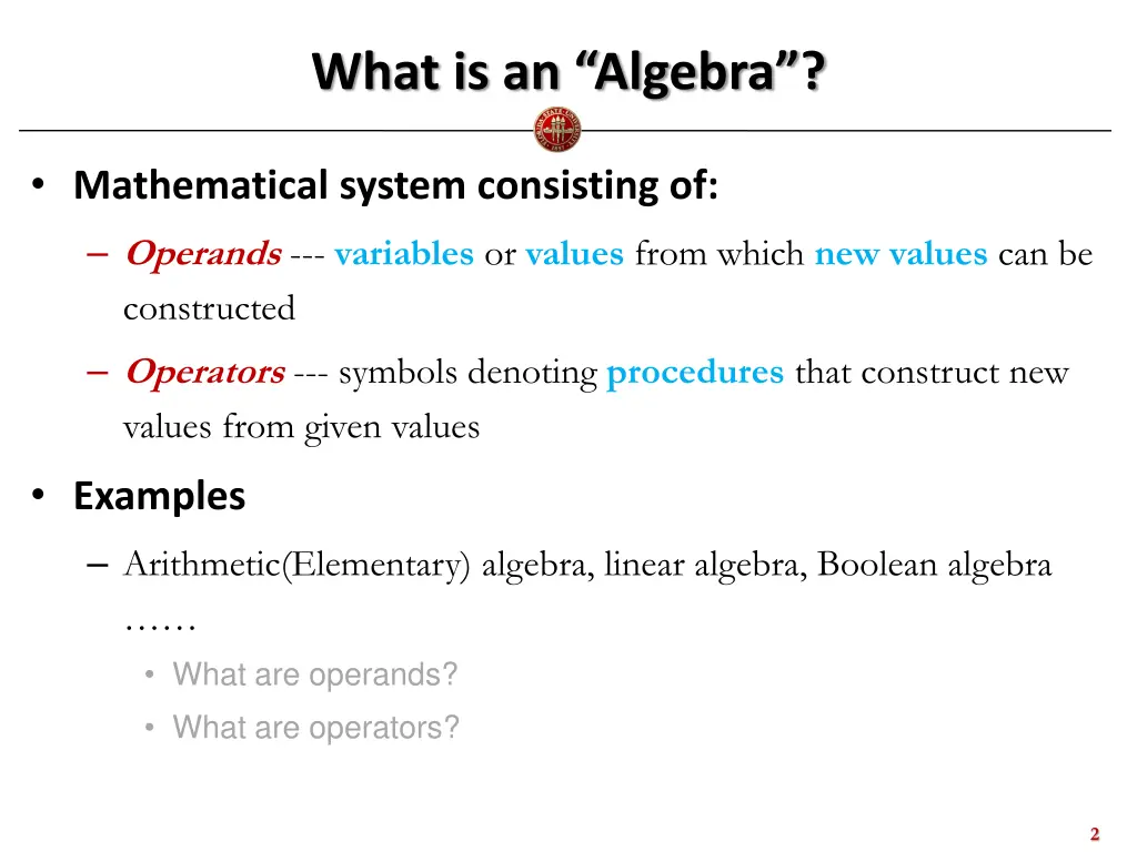 what is an algebra