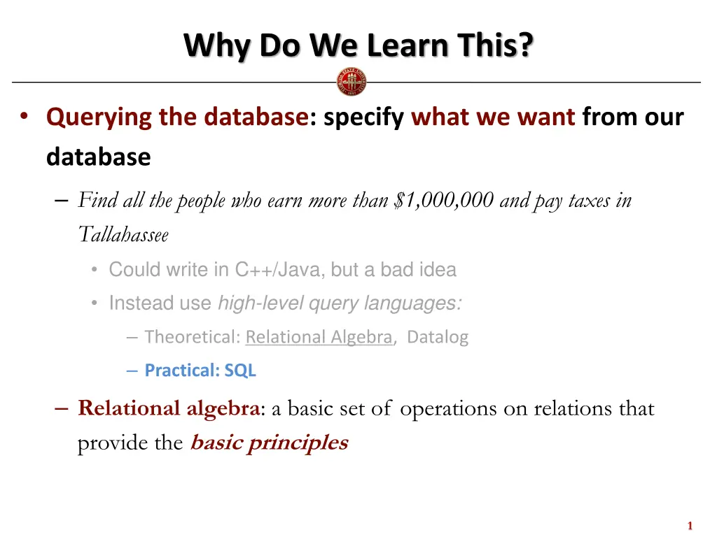 why do we learn this