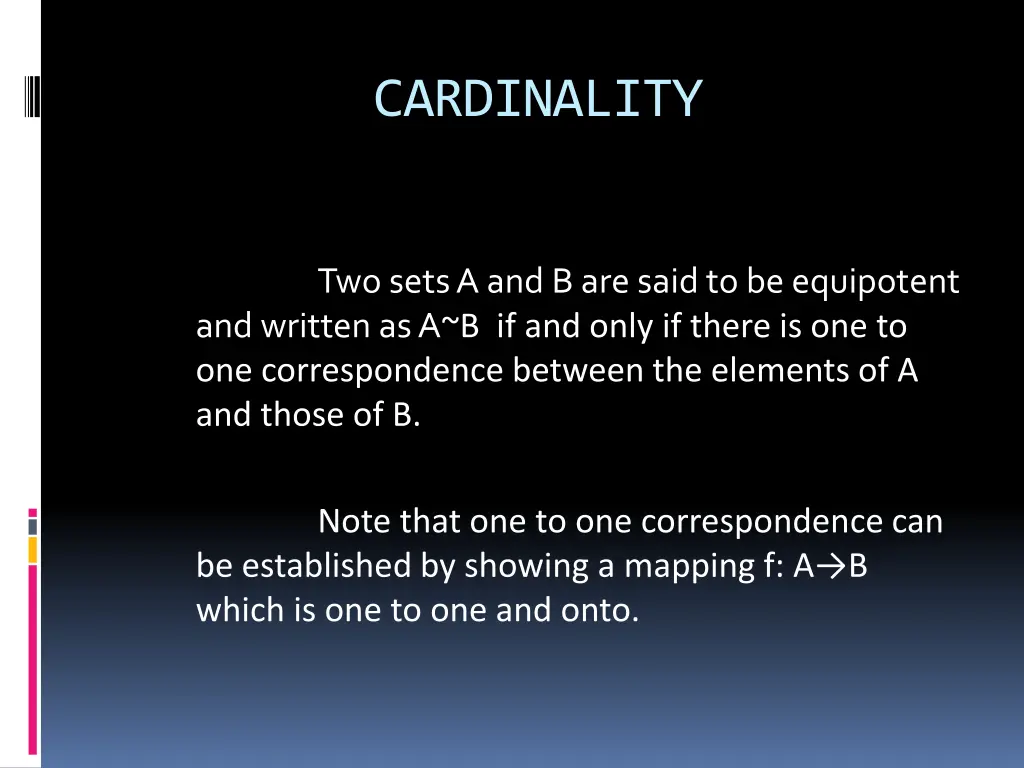 cardinality