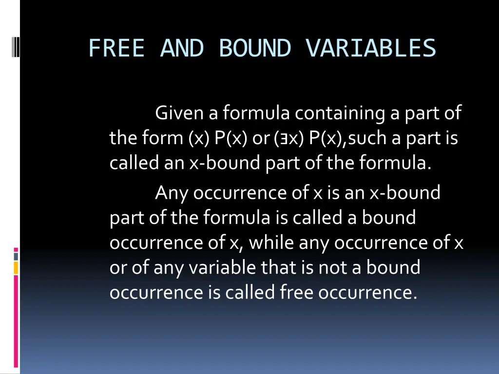 free and bound variables