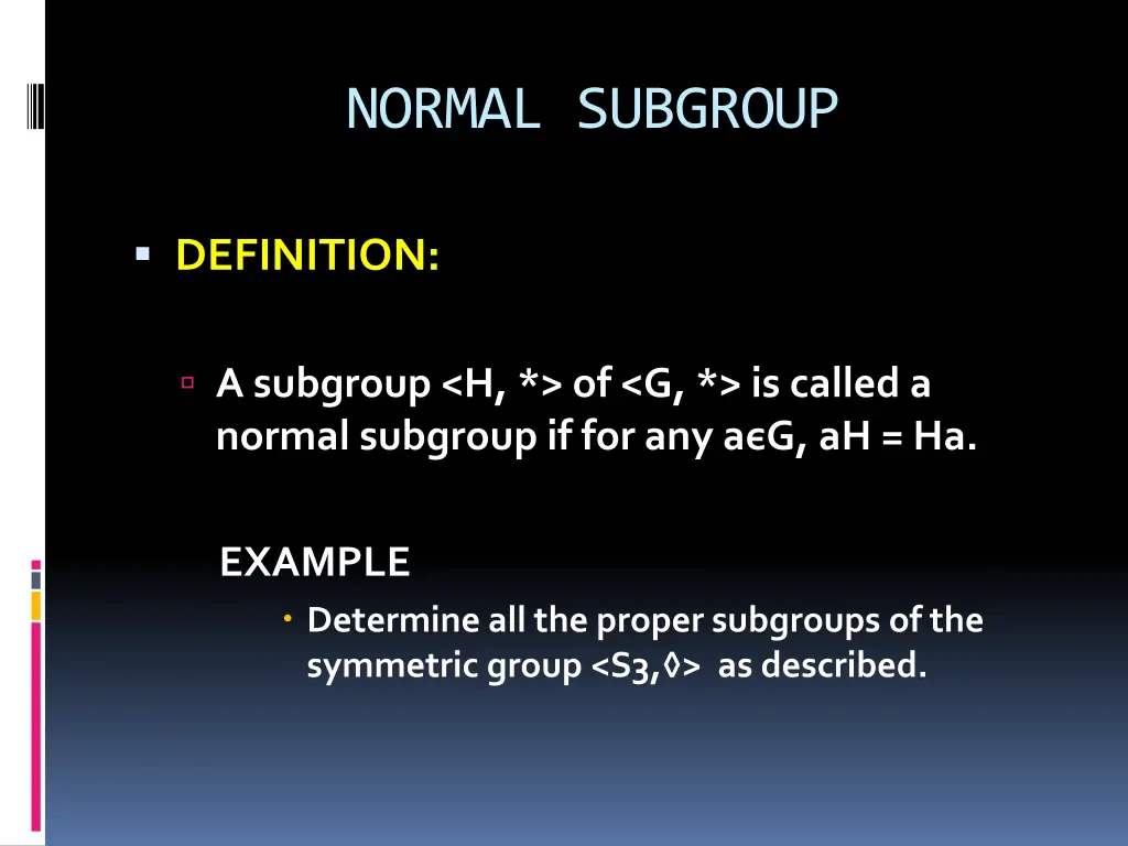 normal subgroup