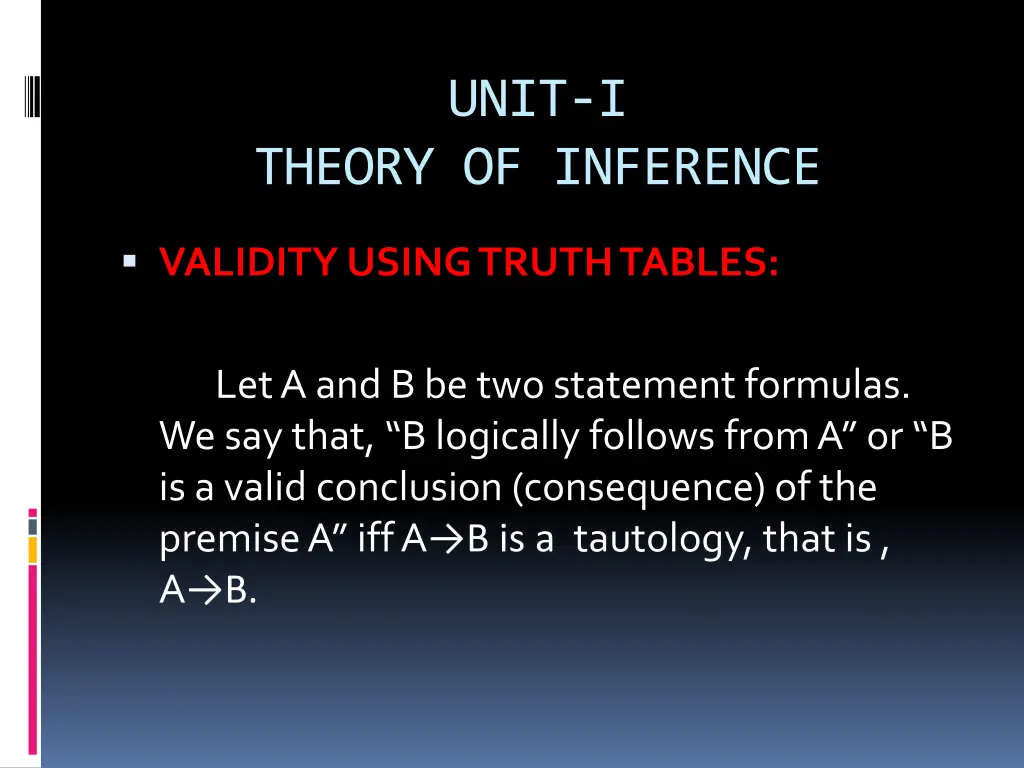 unit i