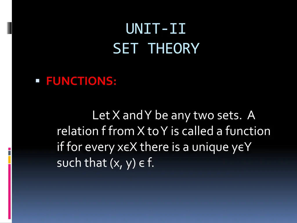 unit ii set theory
