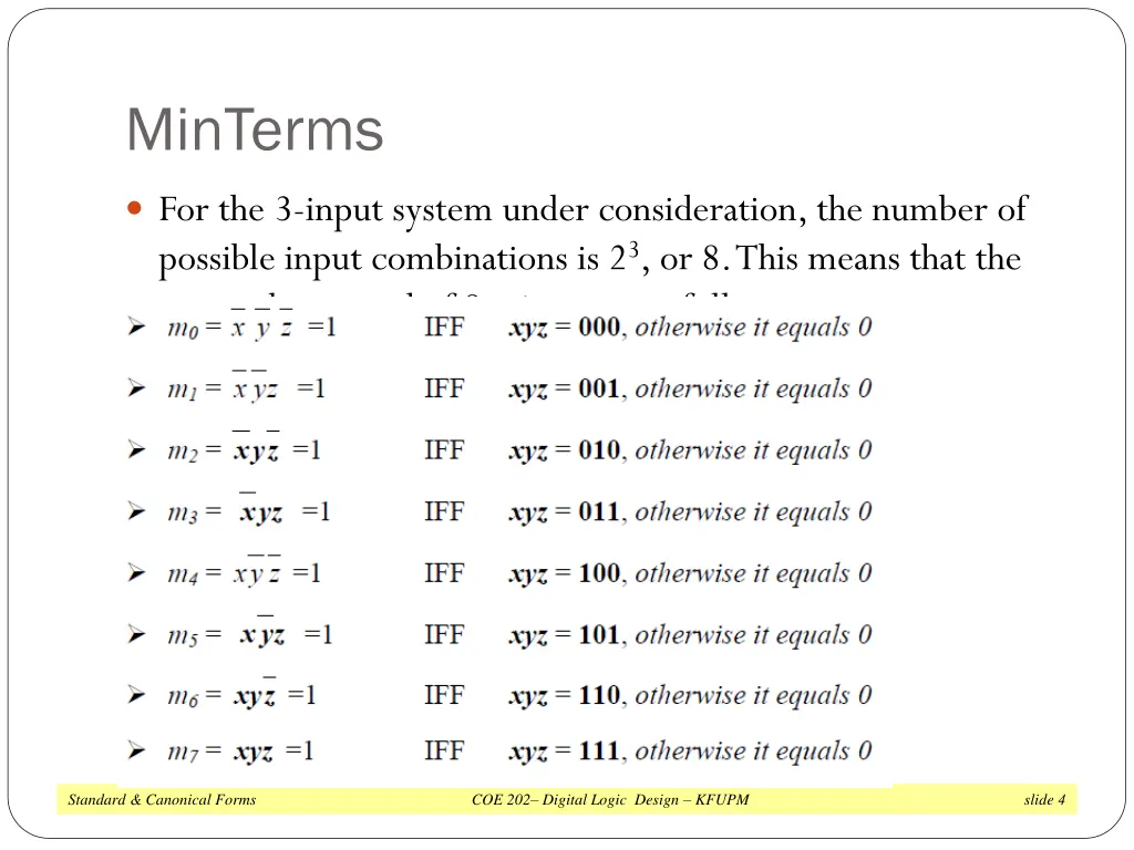 minterms 1